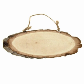 Wood Slice Hanging Rectangle Sign, Natural, 10-Inch wooden room decoration