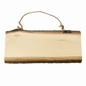 Wood Slice Hanging Rectangle Sign, Natural, 11-1/2-Inch wooden room decoration