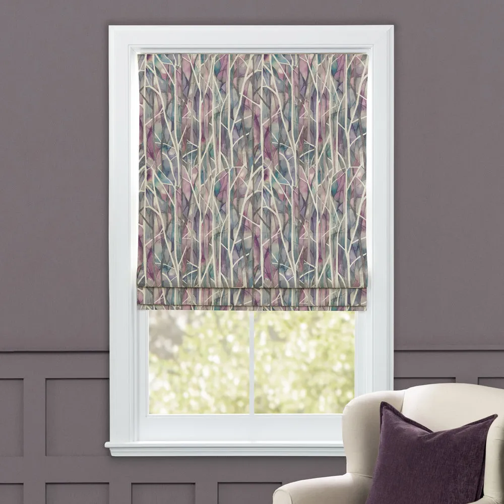 Woodbury Printed Cotton Made to Measure Roman Blinds Loganberry