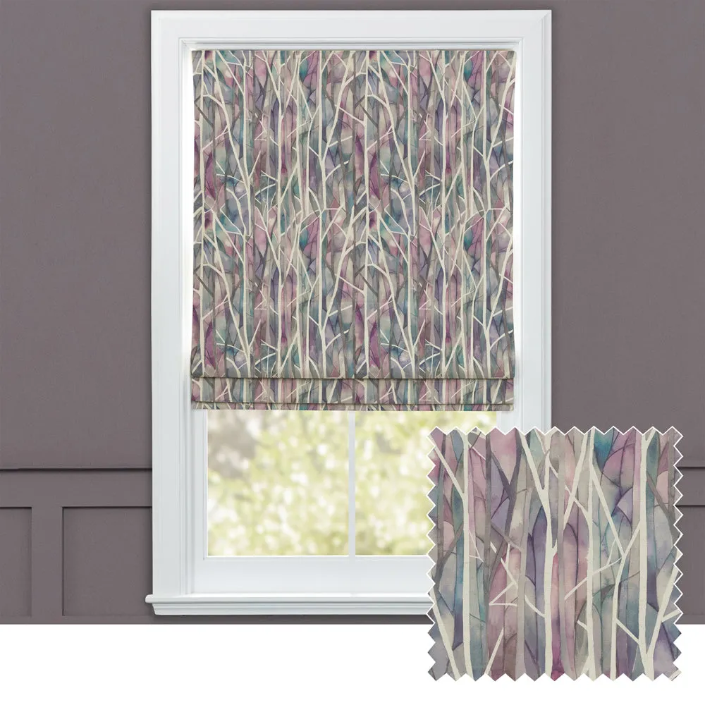 Woodbury Printed Cotton Made to Measure Roman Blinds Loganberry chic floor carpet  