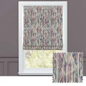 Woodbury Printed Cotton Made to Measure Roman Blinds Loganberry chic floor carpet  