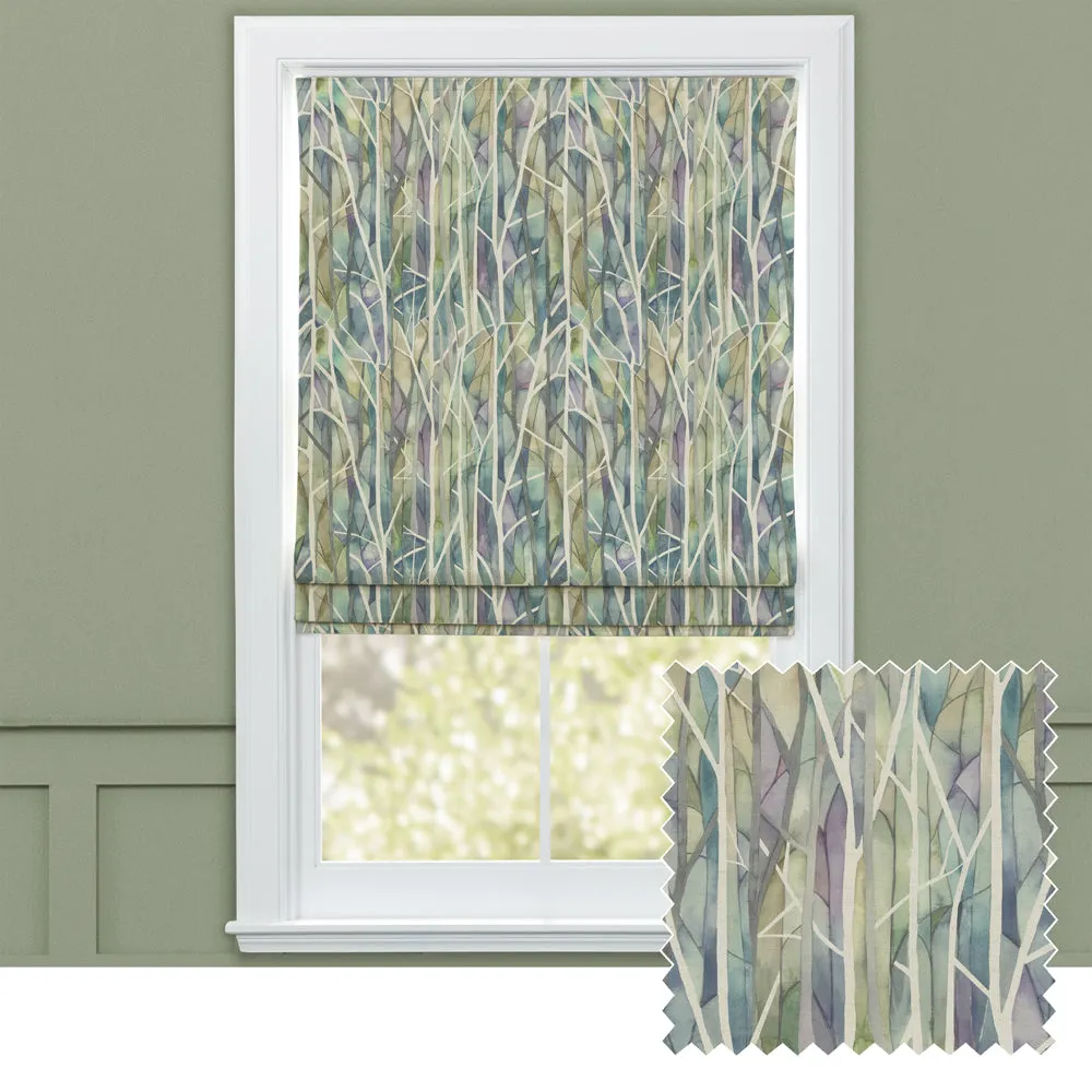 Woodbury Printed Cotton Made to Measure Roman Blinds Skylark chic floor carpet  