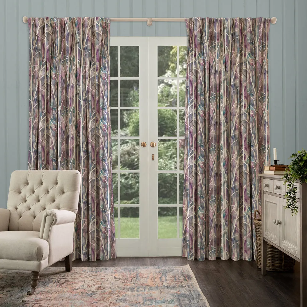 Woodbury Printed Made to Measure Curtains Loganberry