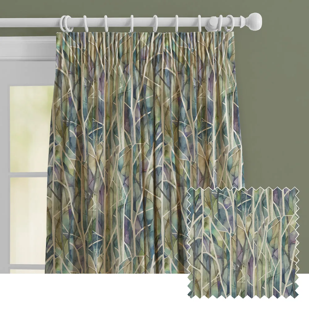 Woodbury Printed Made to Measure Curtains Skylark chic floor carpet  