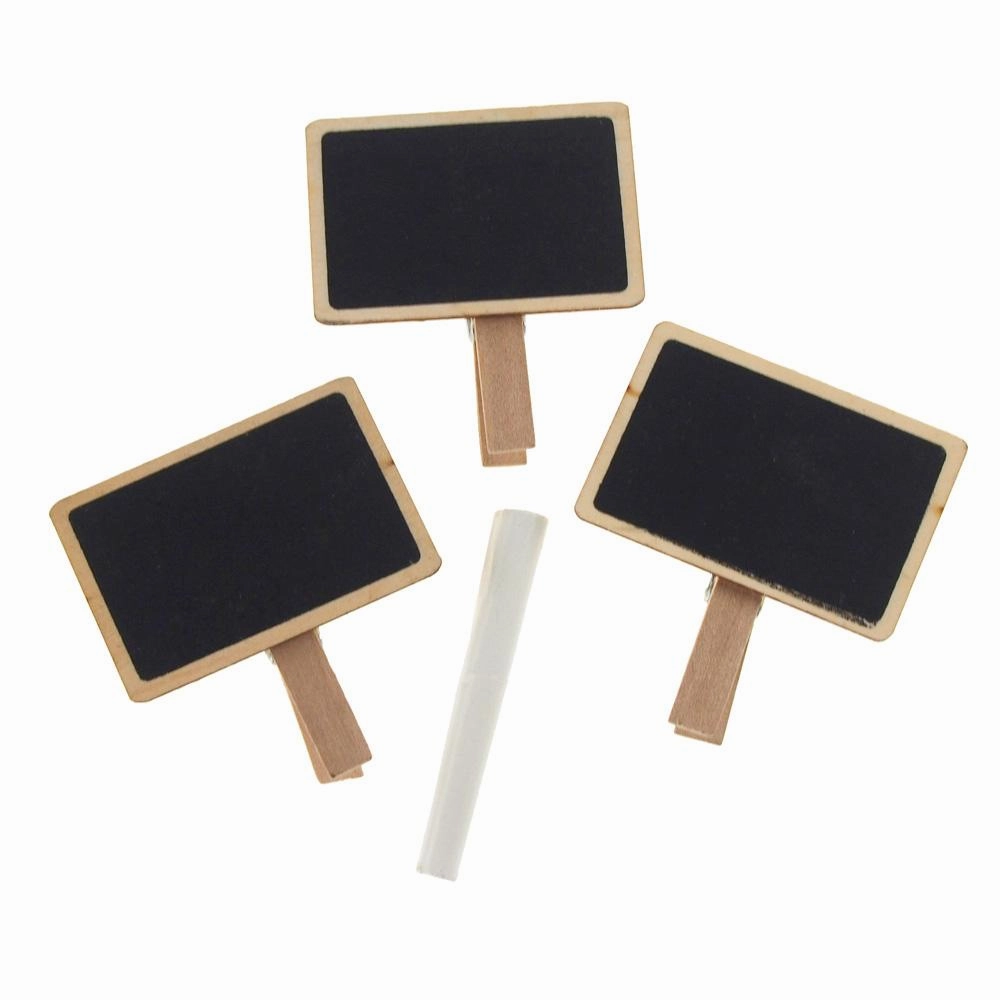 Wooden Chalkboard Clothespins   1pc Chalk, Rectangle, 2-1/2-Inch, 3-Piece wooden room decoration