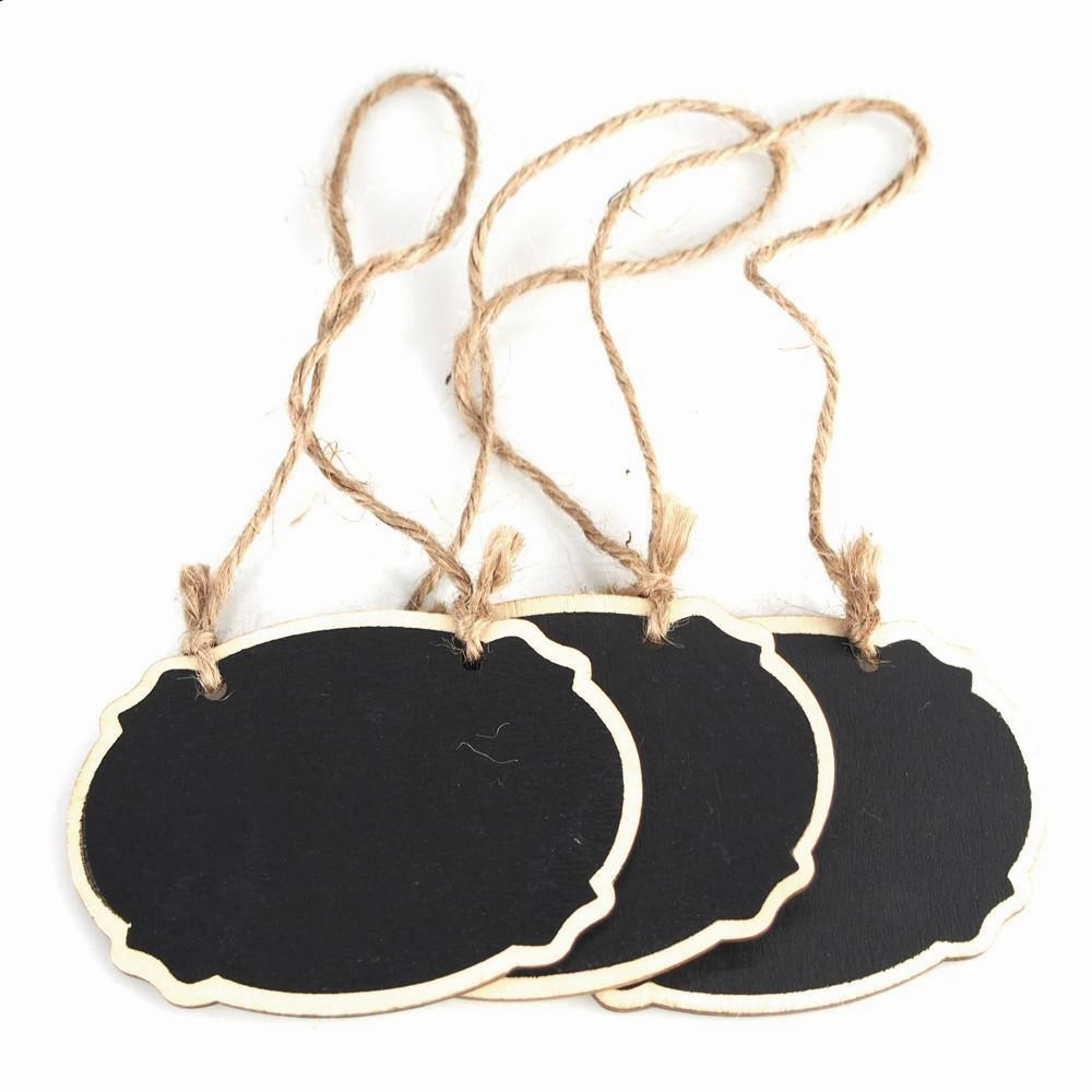 Wooden Chalkboard Oval Tags, 3-1/2-Inch, 3-Pack wooden room decoration