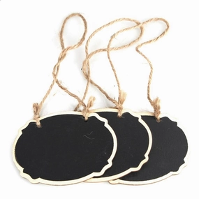 Wooden Chalkboard Oval Tags, 3-1/2-Inch, 3-Pack wooden room decoration