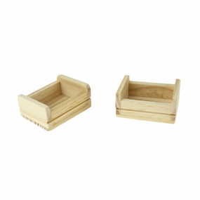 Wooden Craft Routered Mini Crates, 1-7/8-inch, 2-count wooden room decoration