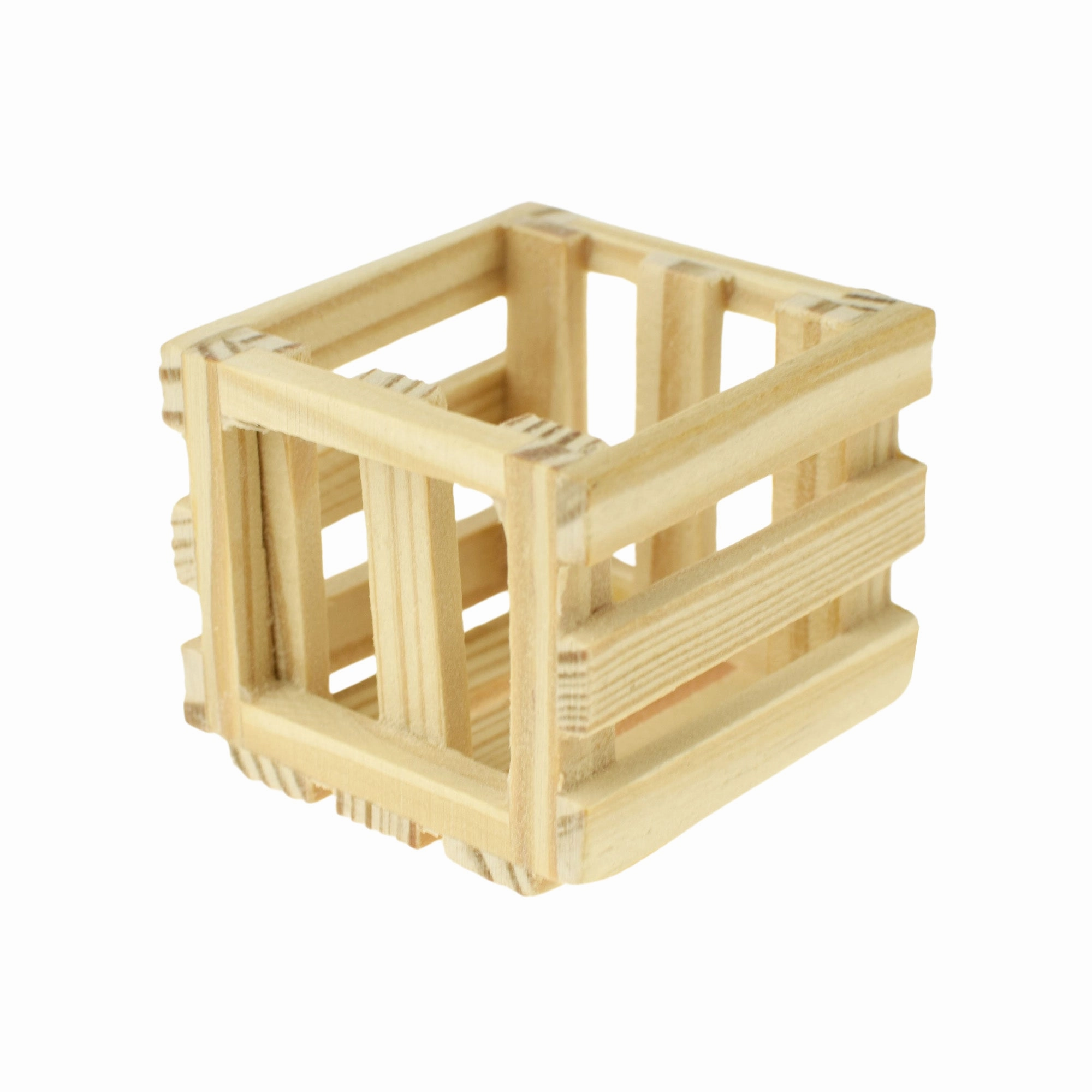 Wooden Craft Slatted Deep Mini Crates, 2-inch, 2-count