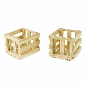 Wooden Craft Slatted Deep Mini Crates, 2-inch, 2-count wooden room decoration