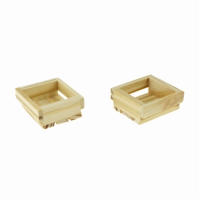 Wooden Craft Slatted Mini Crates, 1-1/2-inch, 2-count wooden room decoration