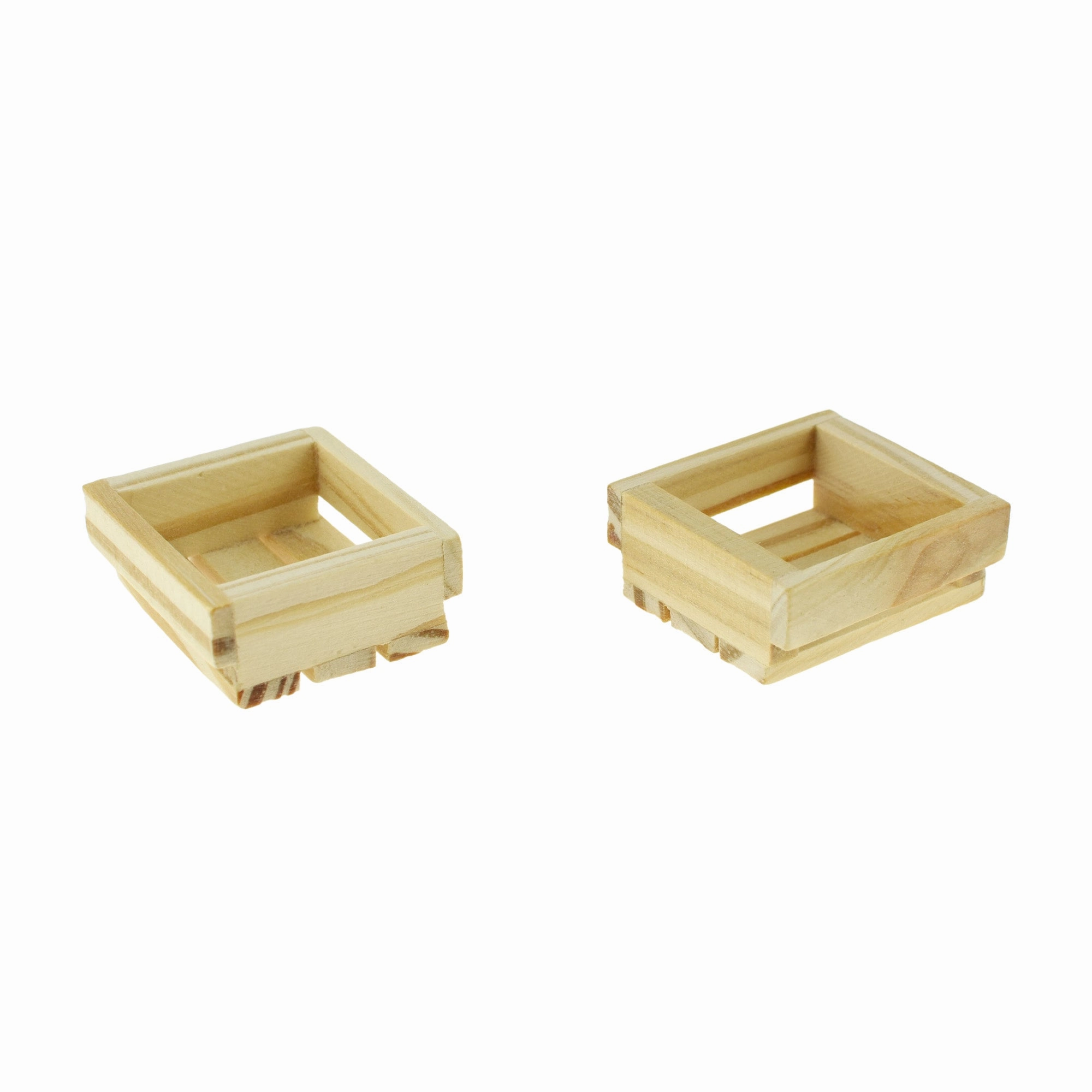 Wooden Craft Slatted Mini Crates, 1-1/2-inch, 2-count wooden room decoration