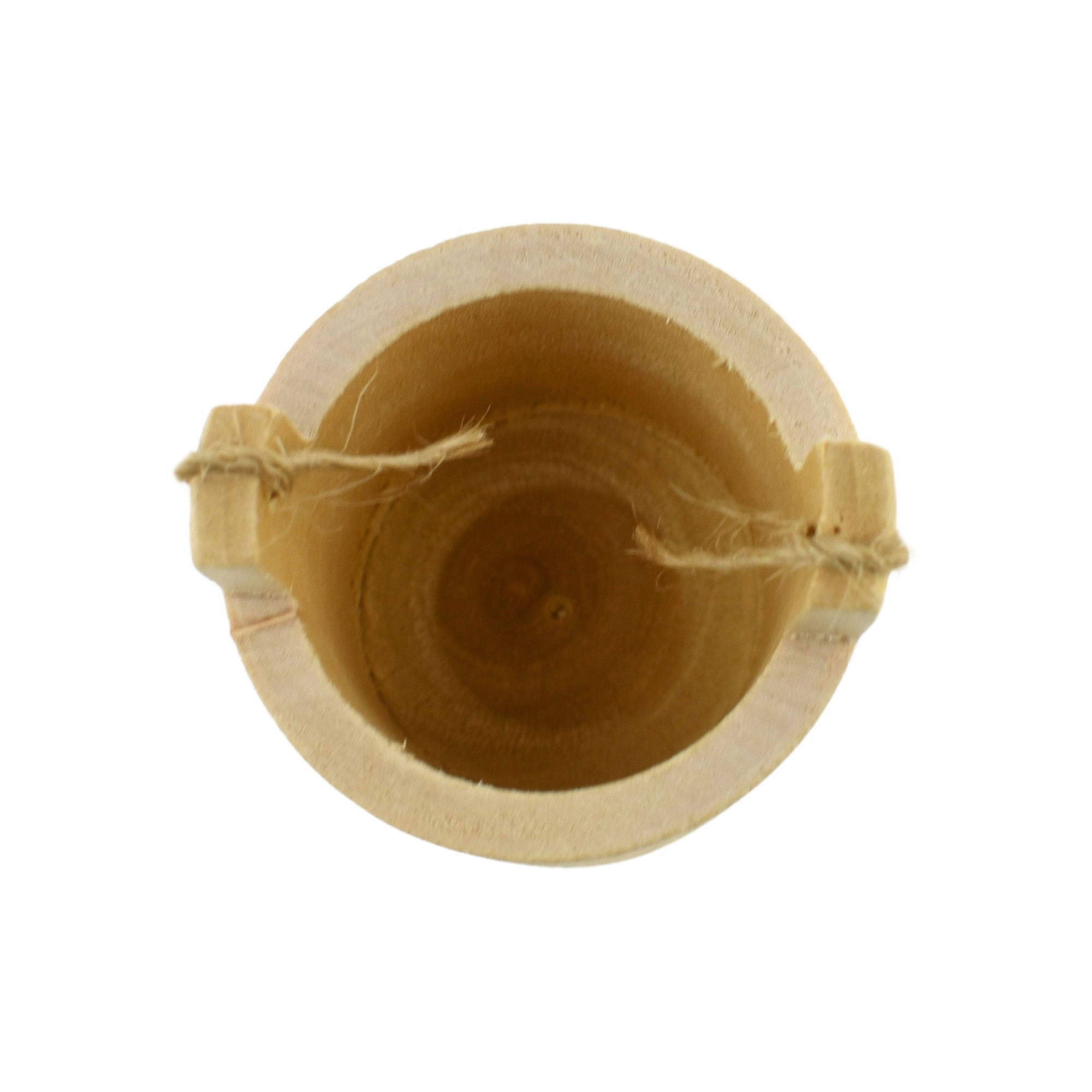 Wooden Craft Well Bucket Miniatures with Jute Handle