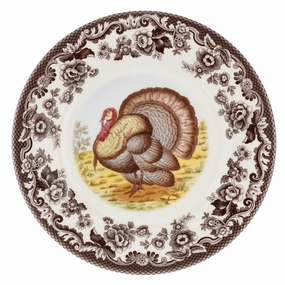 Woodland Luncheon Plate 9 Inch, Turkey mini desktop sculpture