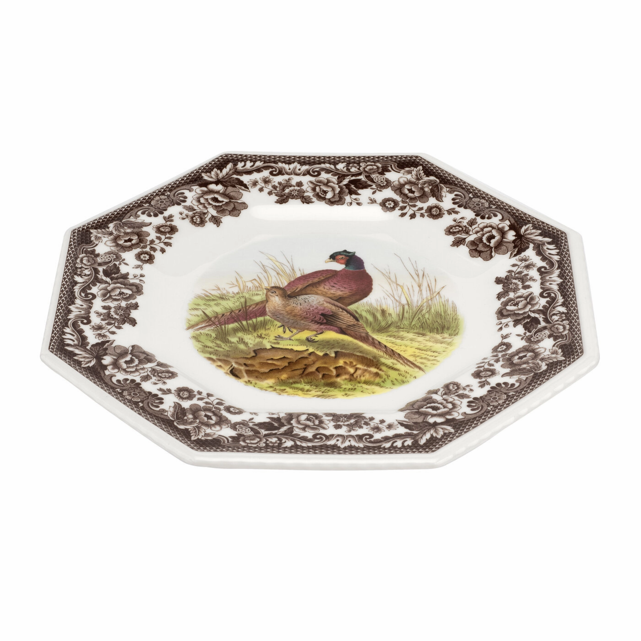 Woodland Octagonal Plate 9.5 Inch, Pheasant