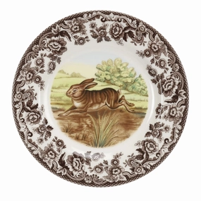Woodland Salad Plate 8 Inch, Rabbit mini desktop sculpture