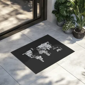 World Map (Text) Designed Door Mats door entrance rug