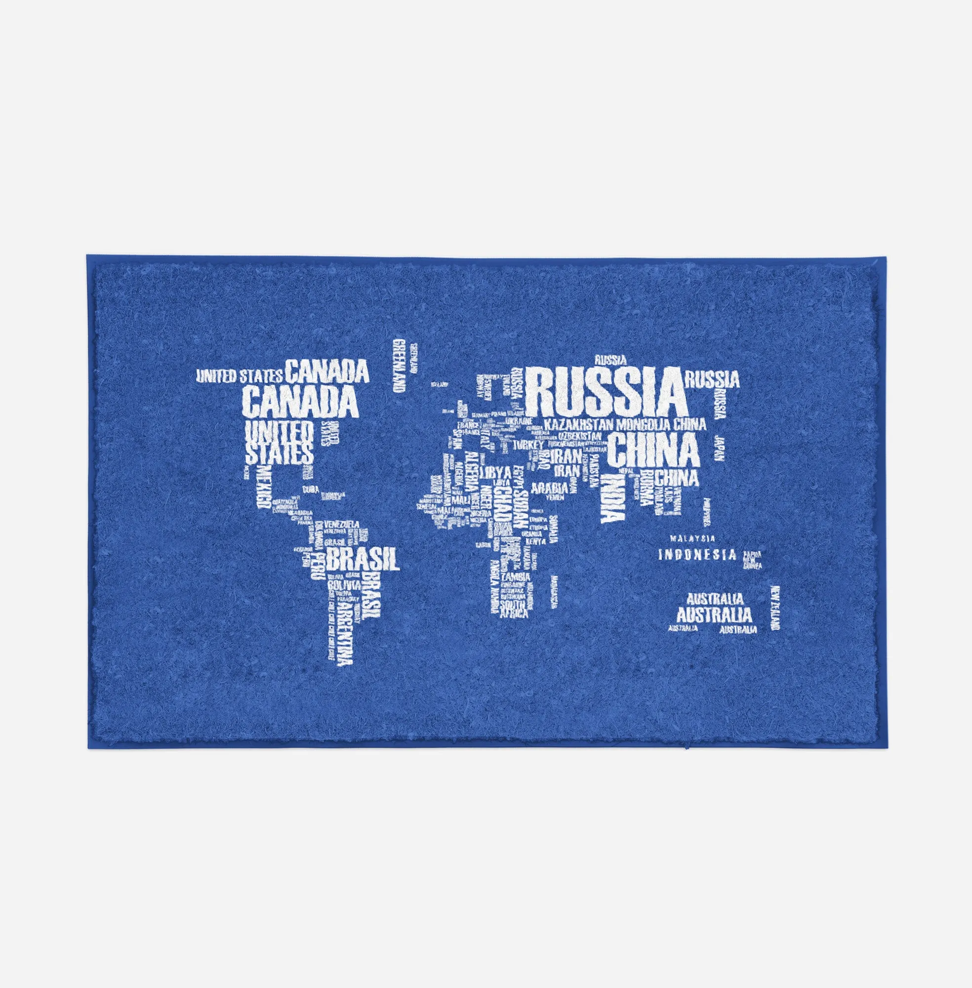 World Map (Text) Designed Door Mats