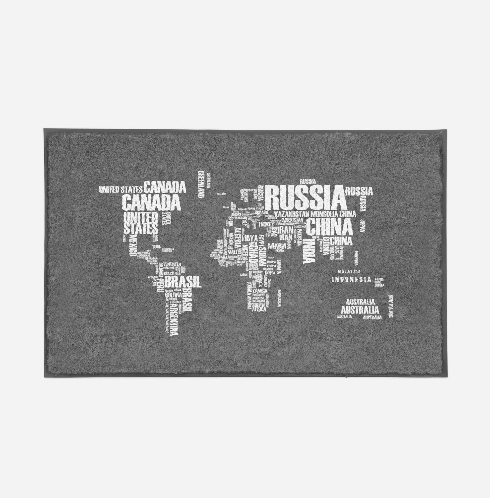 World Map (Text) Designed Door Mats