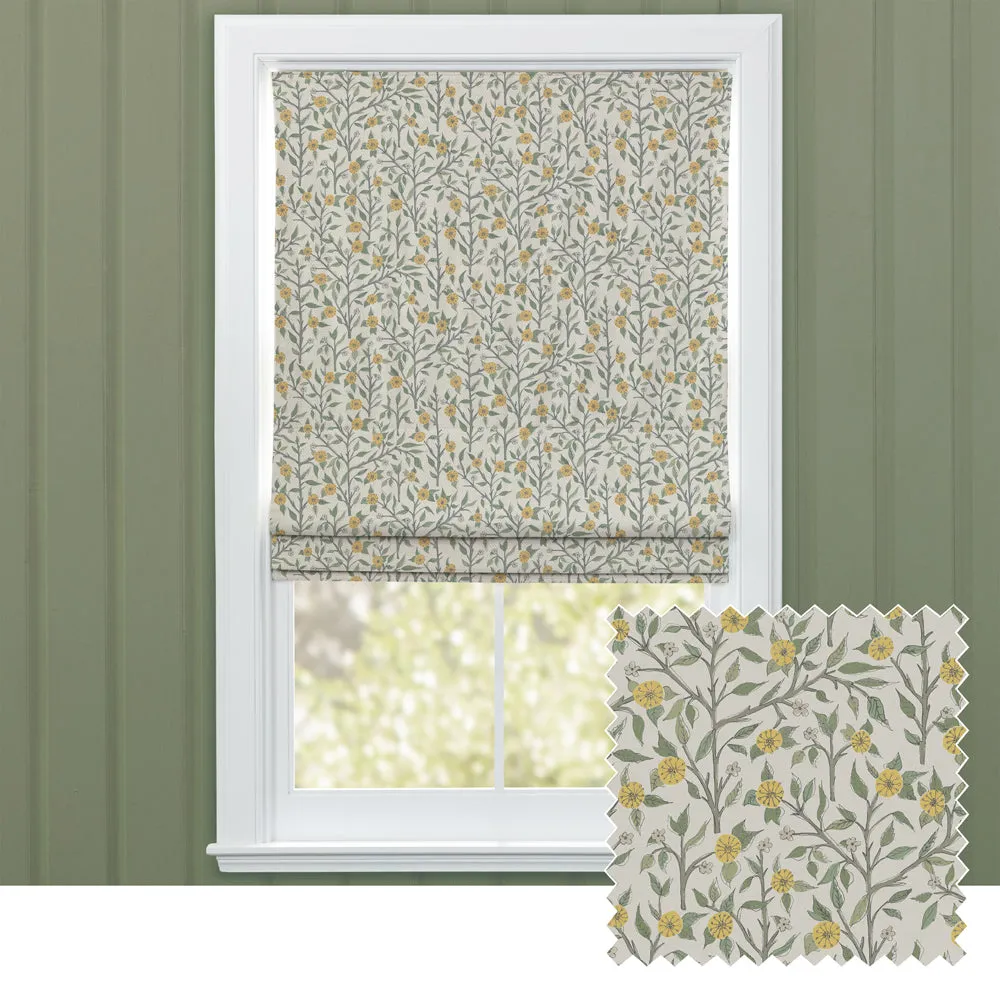 Yamuna Printed Cotton Made to Measure Roman Blinds Marigold chic floor carpet  
