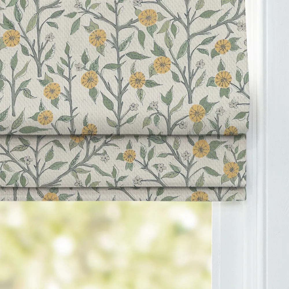 Yamuna Printed Cotton Made to Measure Roman Blinds Marigold