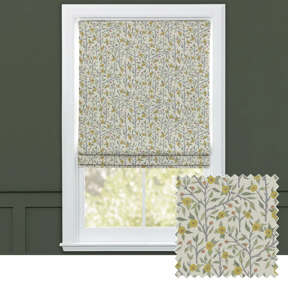 Yamuna Printed Cotton Made to Measure Roman Blinds Sunflower chic floor carpet  