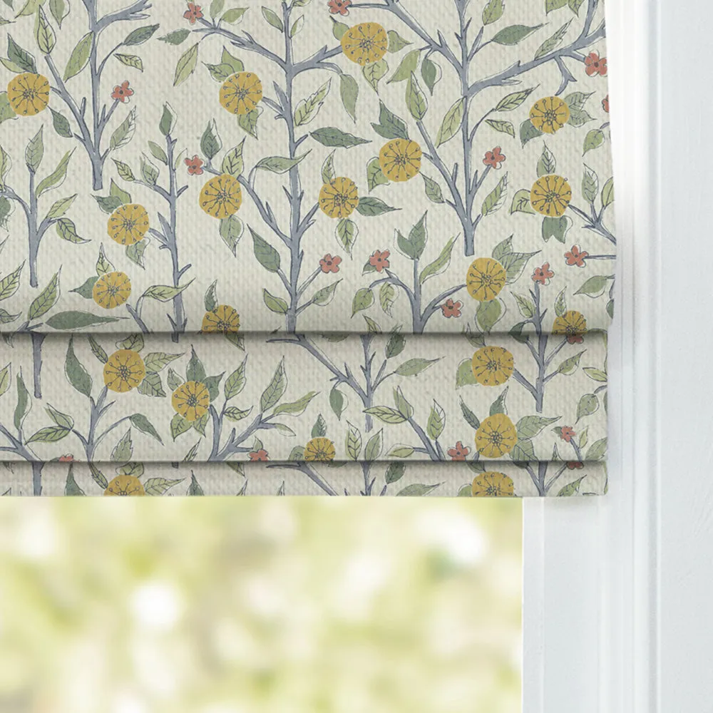 Yamuna Printed Cotton Made to Measure Roman Blinds Sunflower
