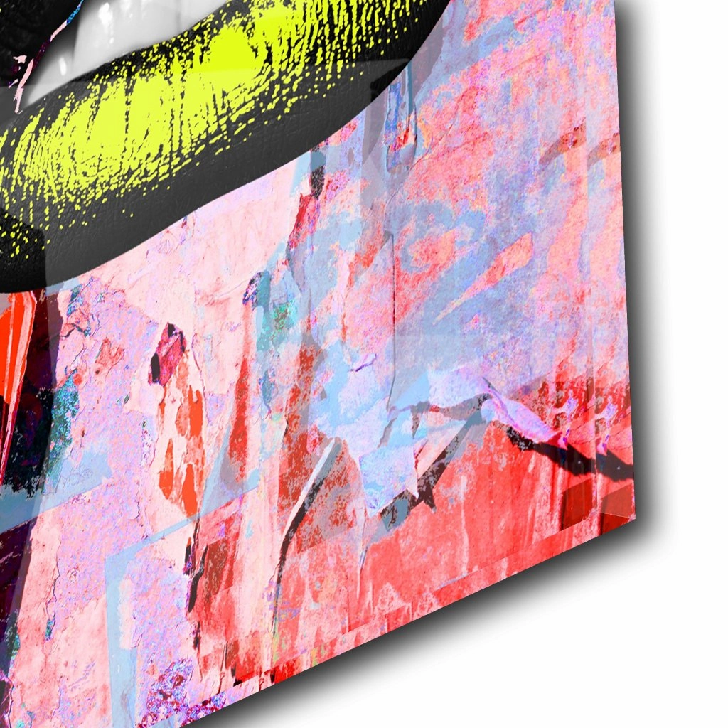 Yellow Art Lips Neon on acrylic glass