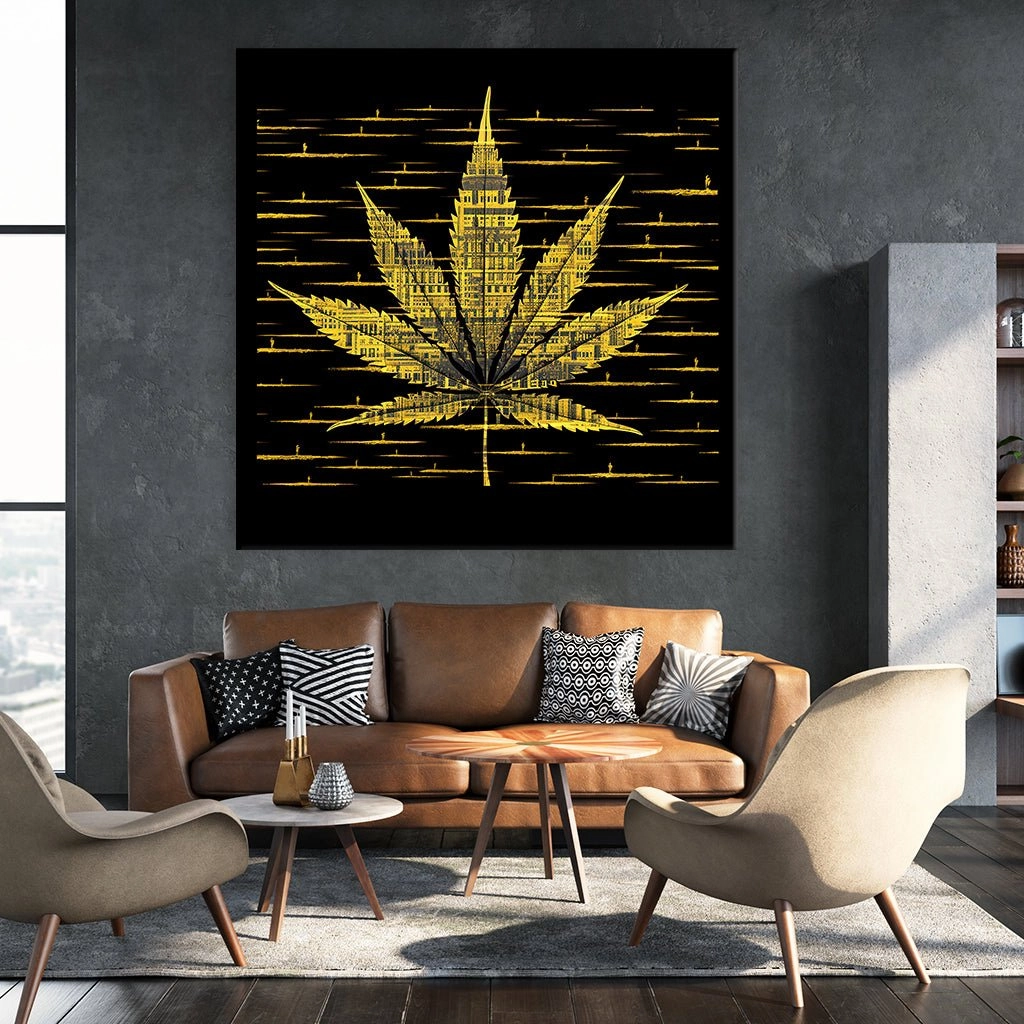 Yellow Cannabis Leaf by Catill" by Catill
