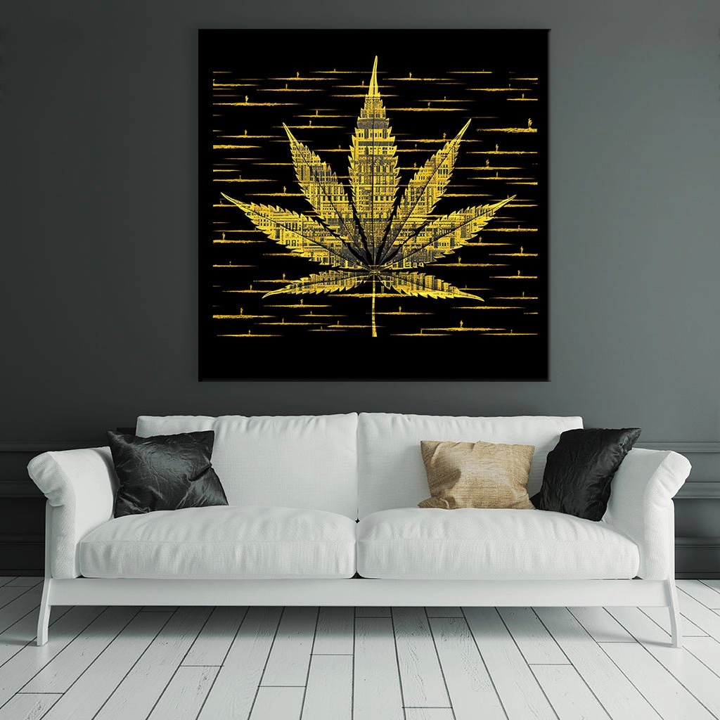 Yellow Cannabis Leaf by Catill" by Catill