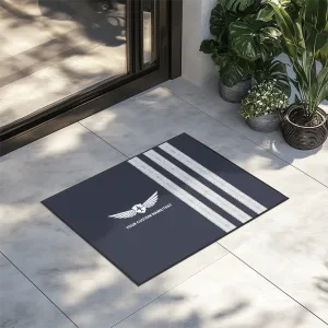 Your Custom Name or Text & "SILVER" Epaulettes (3 Lines) Designed Door Mats door entrance rug