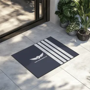 Your Custom Name or Text & "SILVER" Epaulettes (4 Lines) Designed Door Mats door entrance rug