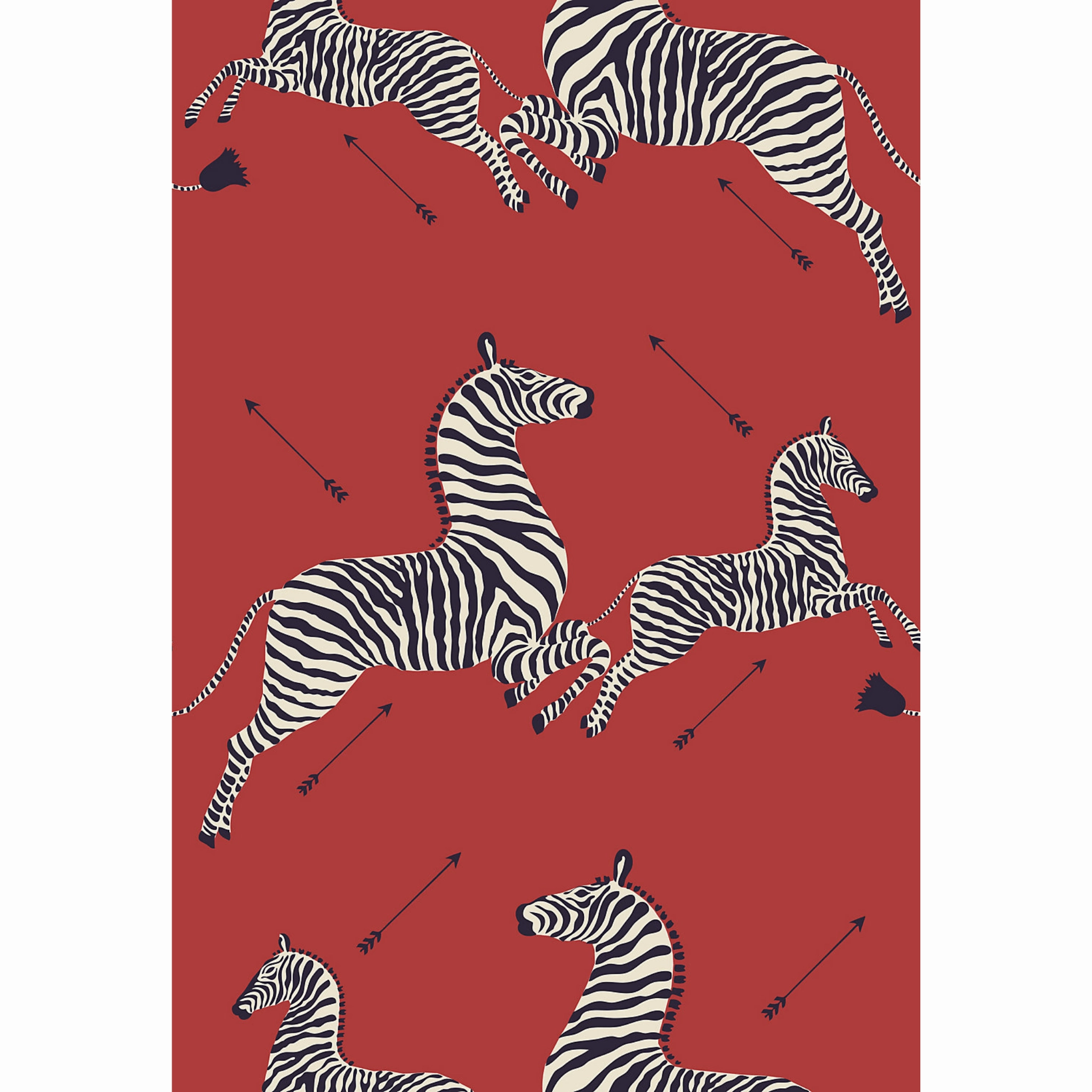 Zebras Wallpaper in Masai Red